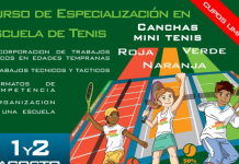 Segundo curso de Especialización en Escuelas de Tenis