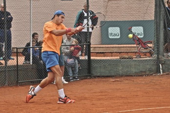 Nico en la final de dobles del ATV de Chile