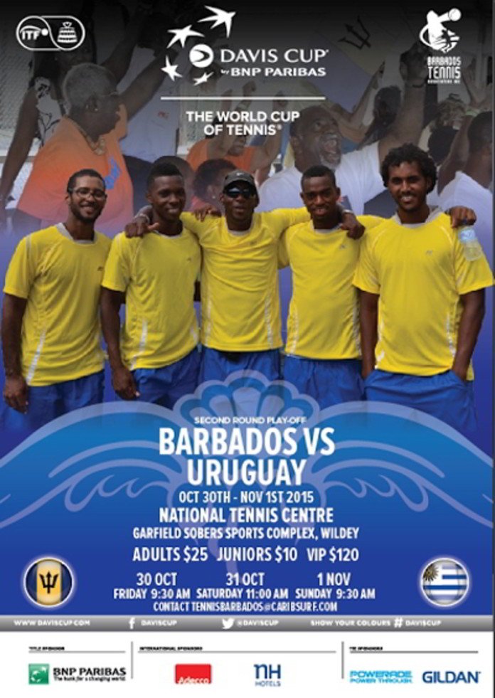 Afiche Copa Davis Uruguay Barbados