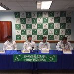 Uruguay ya entrena en Barbados El equipo uruguayo en la conferencia de prensa