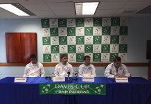 Uruguay ya entrena en Barbados El equipo uruguayo en la conferencia de prensa