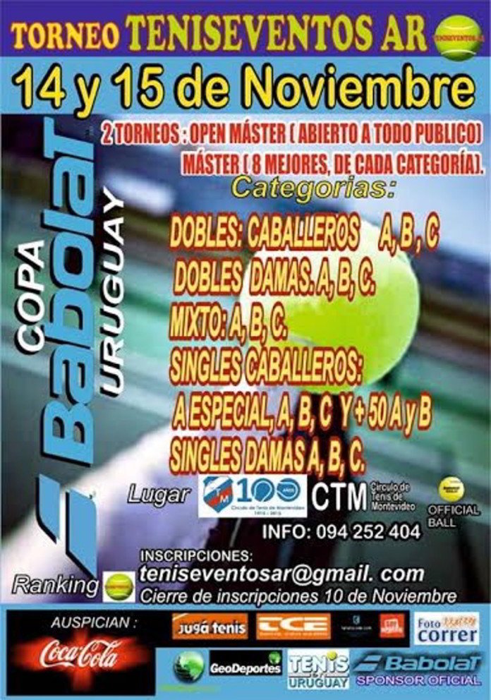 Master Teniseventos AR en Noviembre