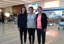 Ya en casa Llegada de Uruguay luego de la actuación en la Fed Cup