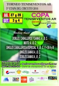 Quinta etapa del circuito Teniseventos 2016