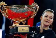 Momento de la Polaca Agnieszka Radwanska: Festejó título en China La número 3 del mundo levanta el trofeo en China