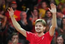 Francia de la mano de Tsonga y Bélgica de Goffin, finalistas Goffin festeja al pase a la final de Bélgica