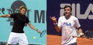 Exhibición en el Uruguay Open Diego Forlan - Martín Bossi