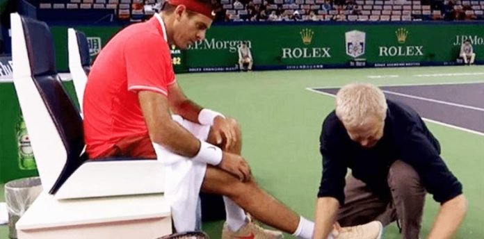 Del Potro abandonó por lesión