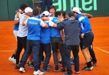 Objetivo Play Off conseguido para Uruguay en Copa Davis Uruguay Festeja