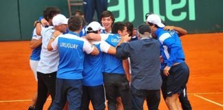 Objetivo Play Off conseguido para Uruguay en Copa Davis Uruguay Festeja