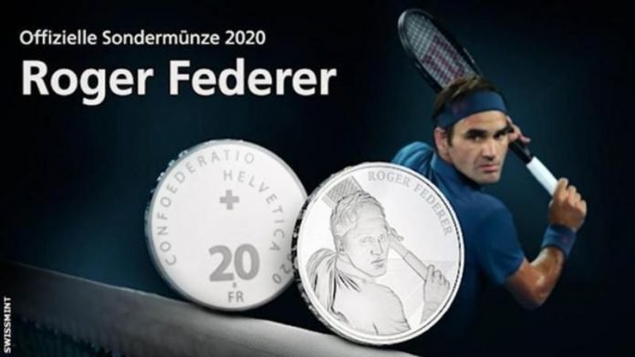 Moneda homenaje a Roger Federer