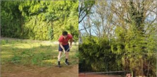 Tenista reforma una cancha abandonada para poder entrenar Cancha de tenis