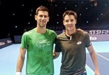 Luciano Darderi, el sparring del último Torneo de Maestros de Londres Novack Djokovic - Luciano Darderi