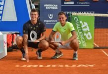 Karol Drzewiecki y Piotr Matuszewski campeones en dobles del Uruguay open; Etcheverry y Olivieri a la final en singles Drzewiecki-Matuszewski Foto: Gabriela Oxilia