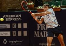 Roncadelli enfrenta a Gastao Elías en el Uruguay open Burruchaga - Gabriela Oxilia